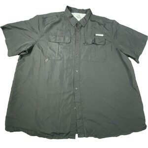 Realtree Fishing Shirt Mens 3XL Black Vented Hunting Outdoor Button Up Logo Camp